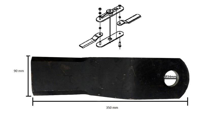 BLADES KIT TM100 FOR REDUCTOR LF-205 FOR MULCHER