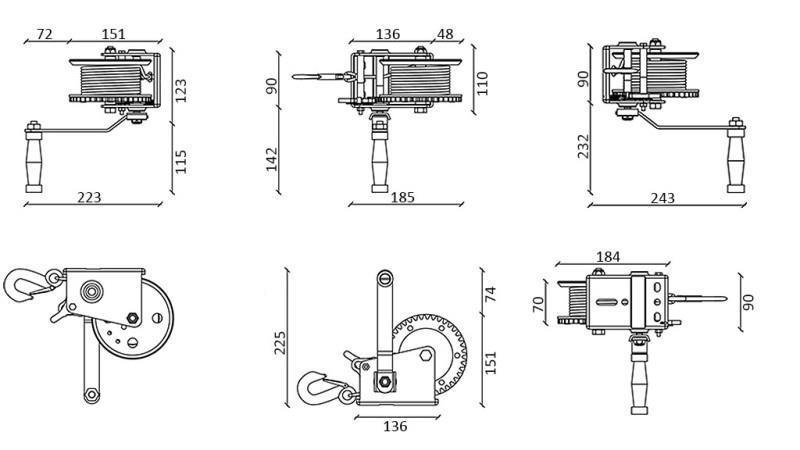 VERRICELLO MANUALE DWK 16 - 725 kg - CINTURA SINTETICA