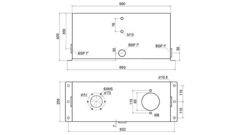 METALNI TANK 45 LITARA KOCKA 400x255x600mm POTPUNO S OPREMOM
