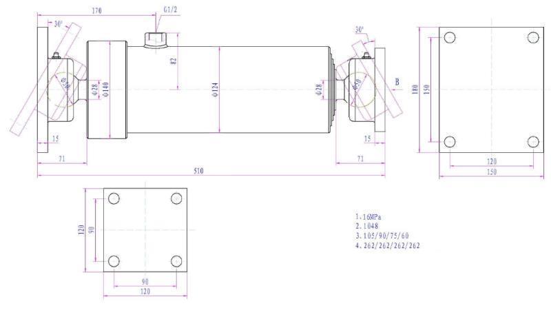 TELESZKÓPUS HENGER 4 LÉPCSŐ  1050mm K4B-10T