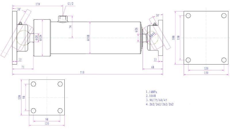 TELESZKÓPUS HENGER 4 LÉPCSŐ  1050mm K4B-7T