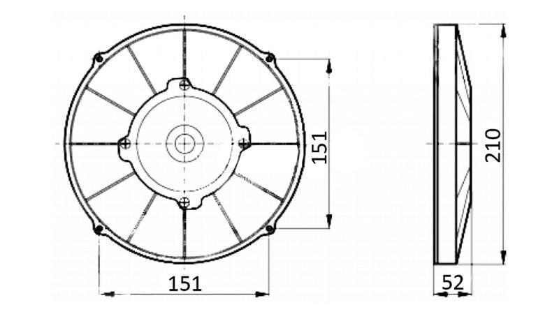VENTILATORE ASSIALE 190mm TRAZIONE 12V