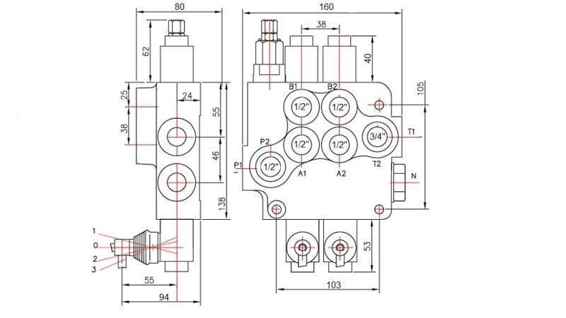 Hydraulikventil 2xP80