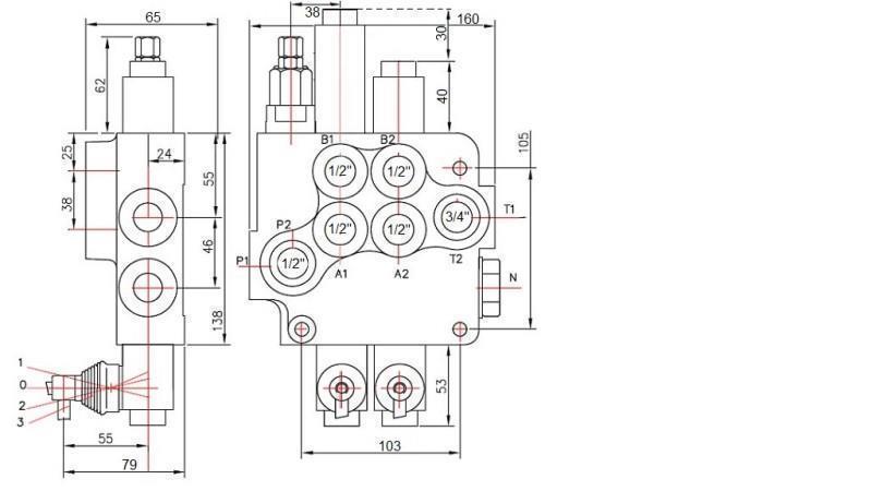 HYDRAULIKVENTIL 2xP80   SCHWIMMENDE