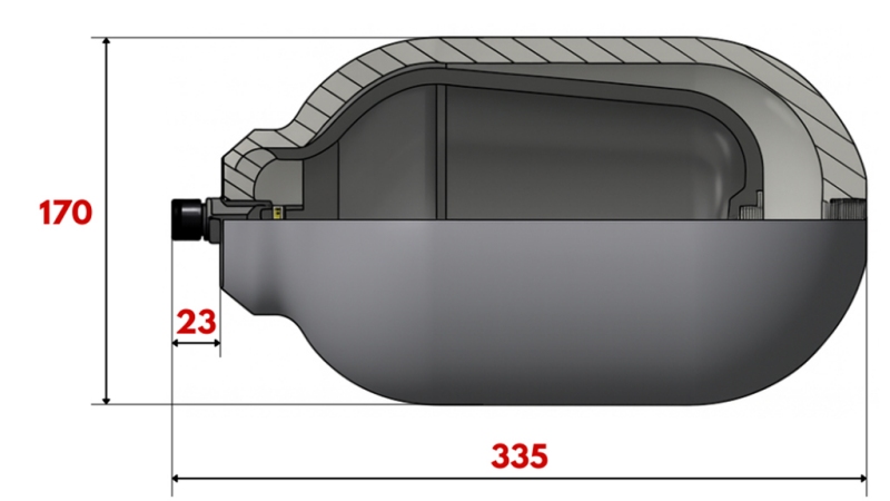 ΥΔΡΑΥΛΙΚΟΣ ΣΥΣΣΩΡΕΥΤΗΣ 3.8 LIT - BSP1/2''
