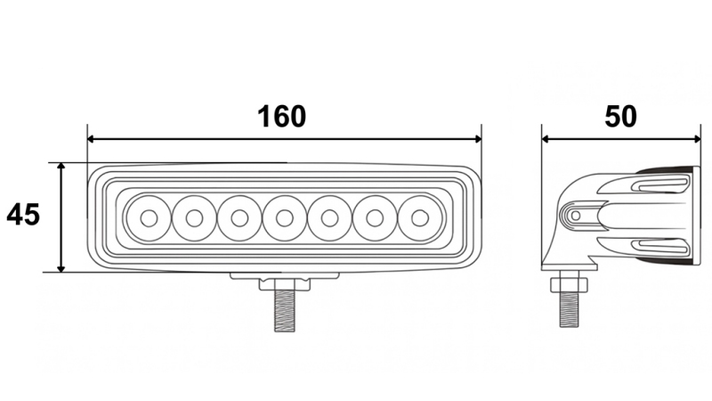 LAMPE DE TRAVAIL LED - LUMIÈRE 6 LED 18W 12V-24V