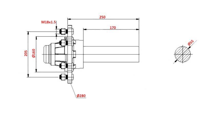 MEIA-ARVORE 3000 kg l.300 mm
