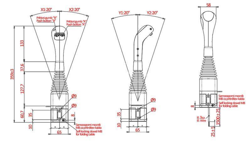 JOYSTICK NIMCO PRE LANOVOD  GUĽKY - 2x TLAČIDLO