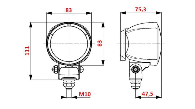 RADNO SVJETLO ZA TRAKTOR OKRUGLO H3 HELLA HALOGEN