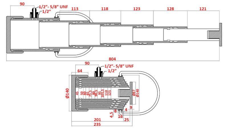 HIDRAULIČNA DIZALICA 5 STUPNJA (235/804mm)