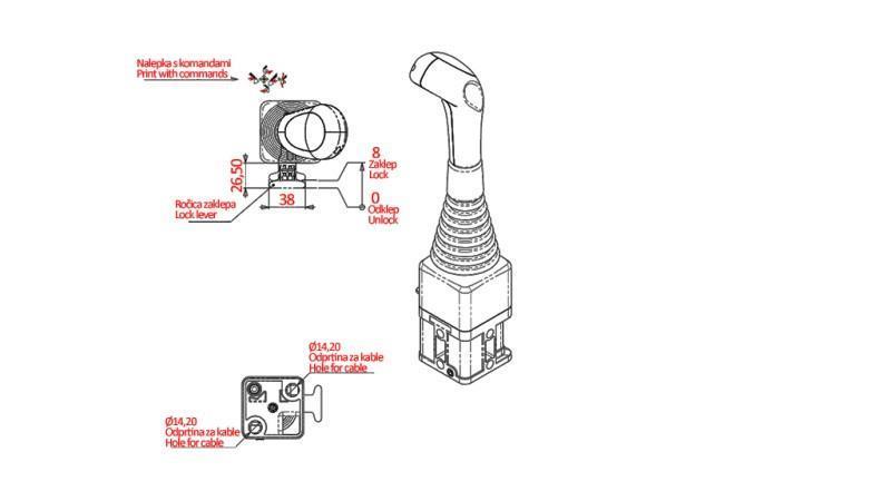 JOYSTICK NIMCO FÜR SEIL MIT KUGEL - OHNE TASTE