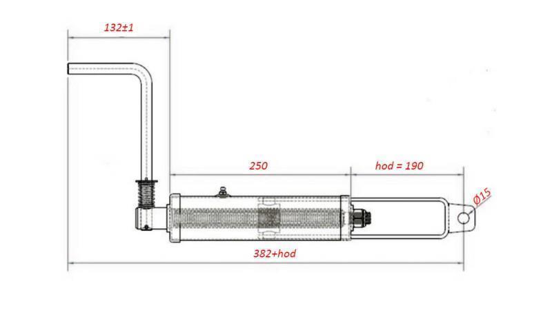 THREADED LEVER FOR TRAILER HAND BRAKE  WITHOUT PULLEY