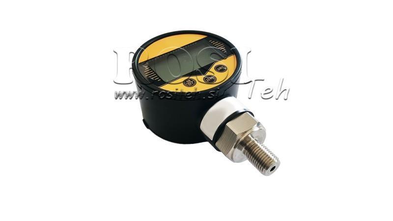 DIGITALT MANOMETER DN63 VERTIKAL 0 - 600 BAR - 1/4