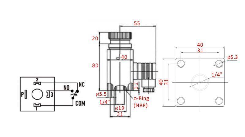 HIDRAULIČNI TLAČNI PREKIDAČ K57 30-300 BAR (MAX.500BAR)