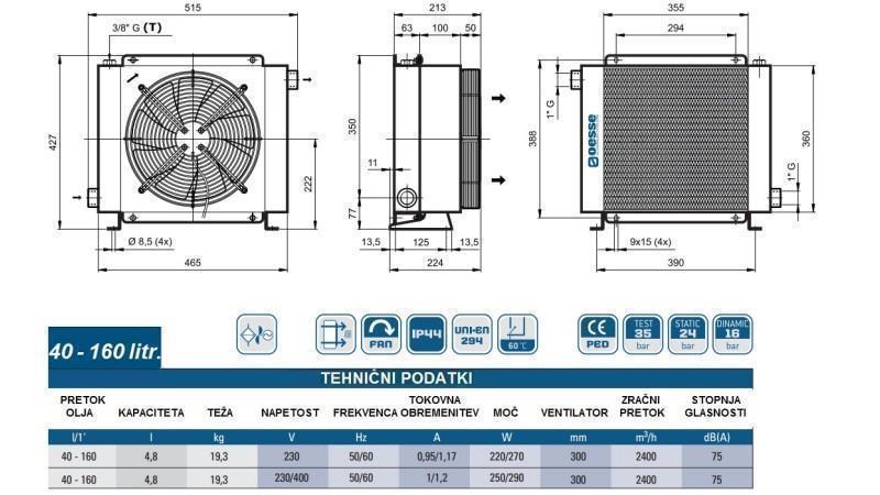 HLADNJAK ULJA AC 230V HY03801 40-160 LIT