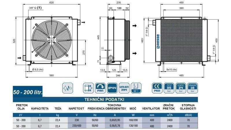 HLADNJAK ULJA AC 230V HY05701 50-200 LIT