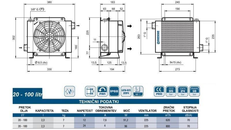 OLAJHŰTŐ DC 24V HY01804 20-100 LIT