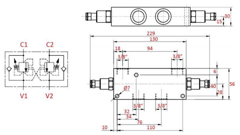 OVERCENTER SZELEP 3/8