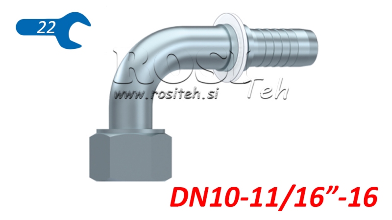HIDRAVLIČNI PRIKLJUČEK DKORFS ŽENSKI KOLENO 90° DN10-11/16-16
