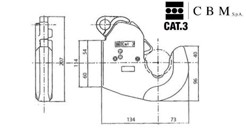 GANCIO AUTOMATICO DELL'IMPIANTO IDRAULICO DEL SUPPORTO DEL TRATTORE CAT.3 CBM