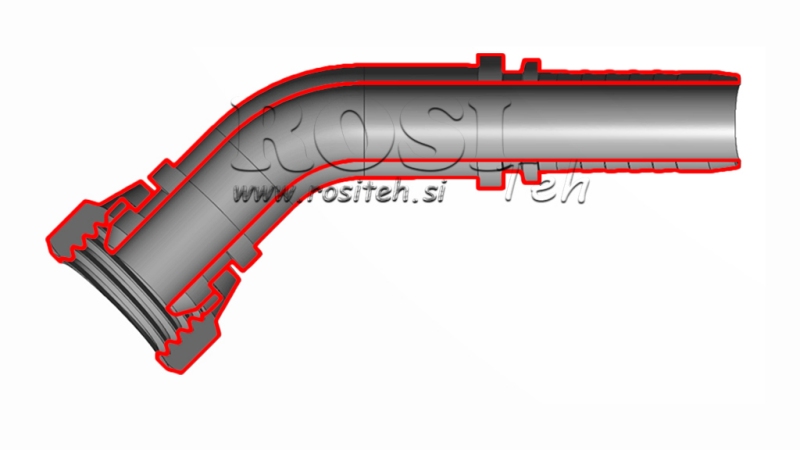 HIDRAVLIČNI PRIKLJUČEK BSP ŽENSKI KOLENO 45° DN10-M18x1,5