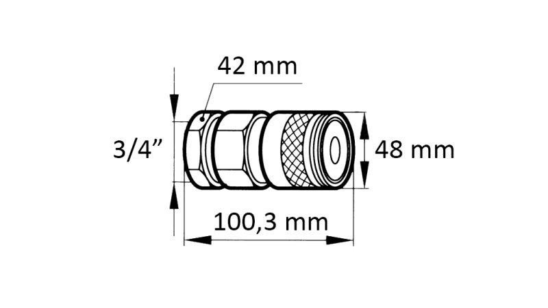 SNABBKOPPLING GRÄVARE FFH HONA 3/4 48MM