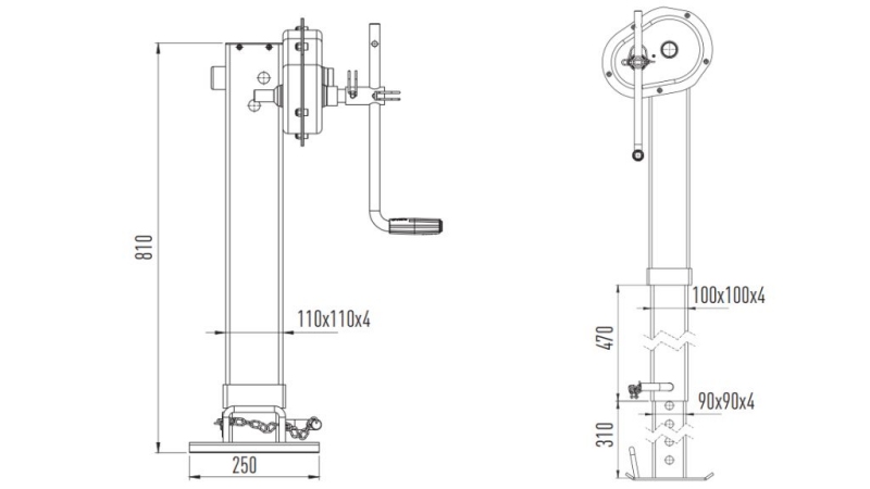 NAVOJNI PODPORNI NOGA 400MM - 10.000KG