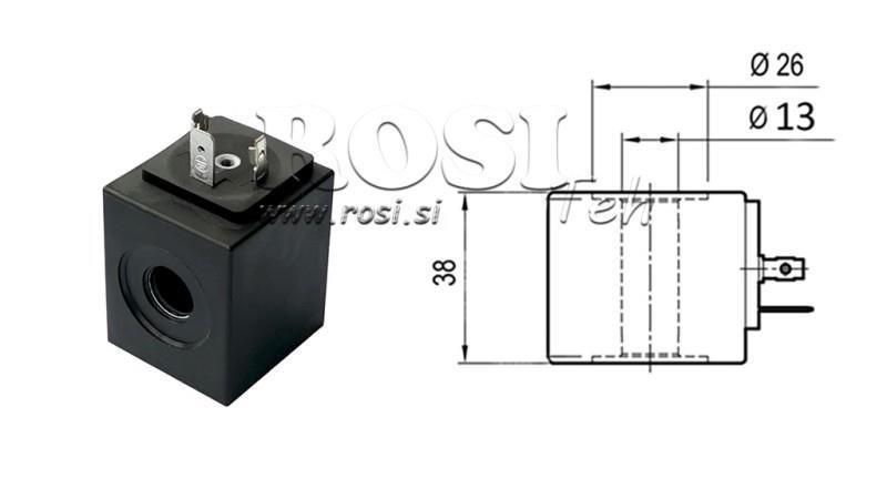 ELEKTROMAGNETSPULE 12V - fi 13mm-38mm 38W IP65