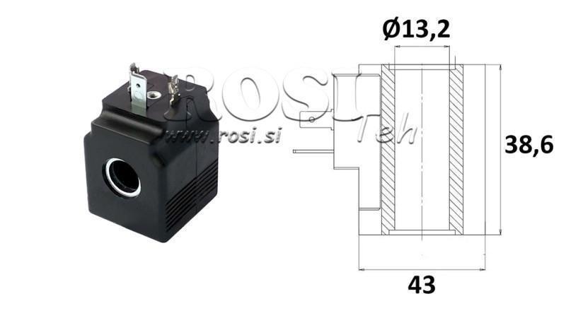 ELEKTROMAGNETISCHE SPULE 230V AC - SAE08 - fi 13.2mm-38.6mm 22W