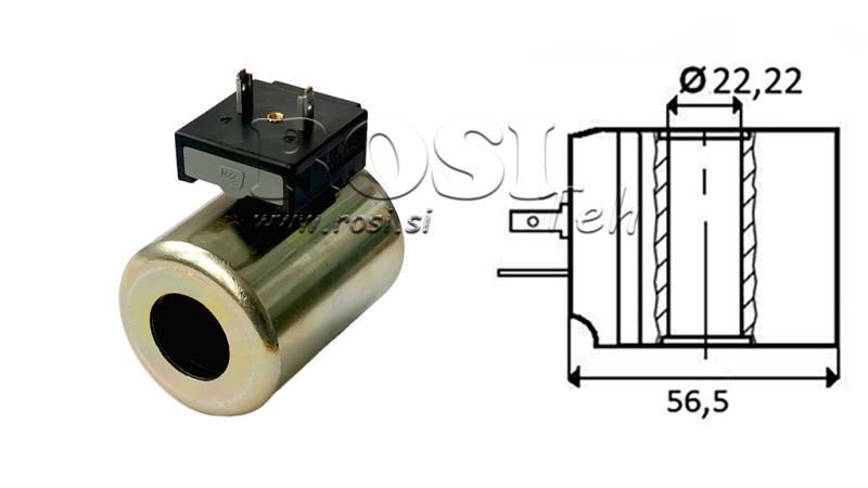 BOBINA ELETTROMAGNETICA 12V DC - CB14 - fi 22,22mm-59mm 30W IP65