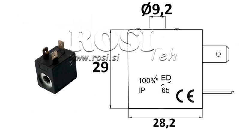 ELEKTROMAGNETISCHE SPULE 24VDC FÜR VENTIL - fi 19.2mm-29mm 3W