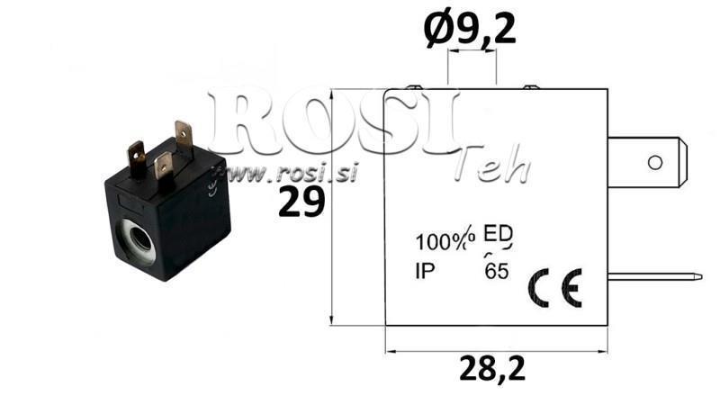 ELEKTRO MAGNETNI NAMOTAJ 12VDC ZA VENTIL - fi 9,2mm-29mm 3W