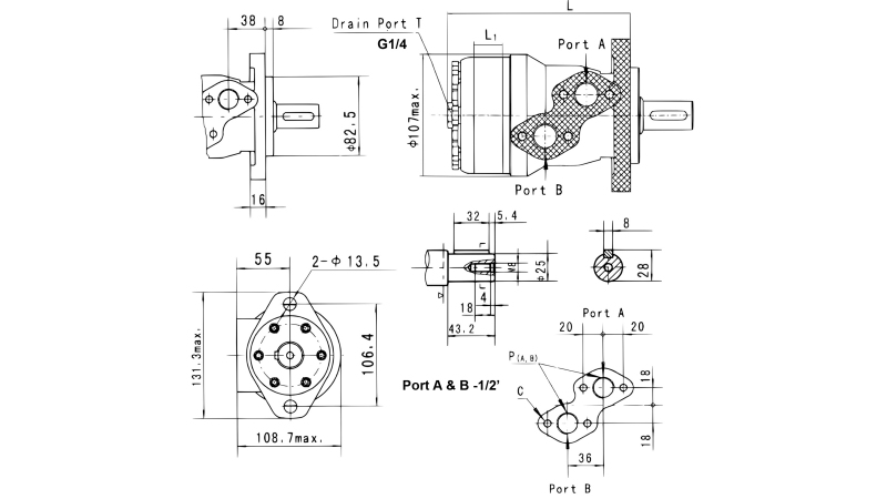 HYDRAULIC MOTOR MR 25 ECO (ALSG2-L-25)