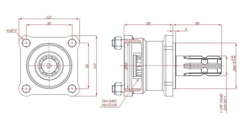 PTO ATTACHMENT FOR PISTON PUMP TRUCK/PTO