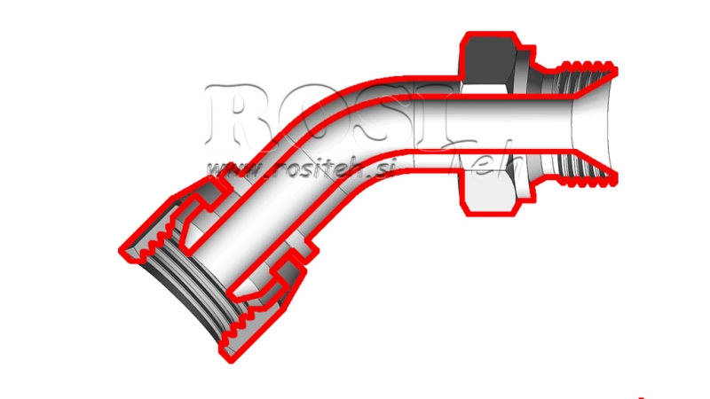 HIDRAULIČNO KOLJENO 45° BSP MUŠKI-ŽENSKI 1/2