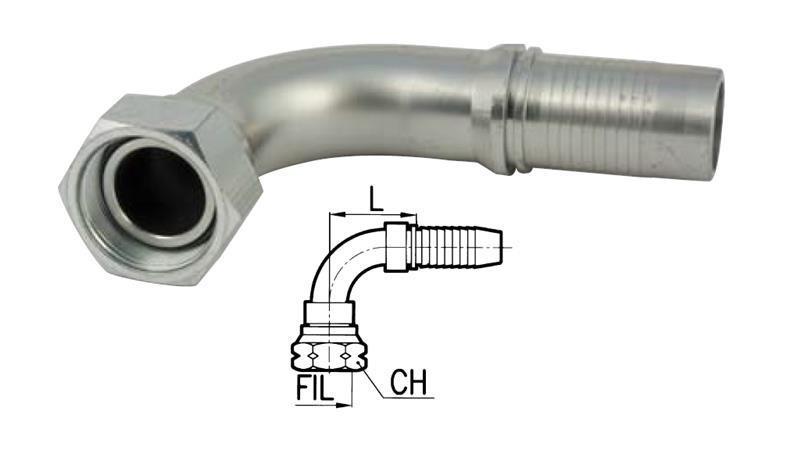 HYDRAULISCHER ANSCHLUSS BSP WEIBLICH KNIE 90° DN5-1/8