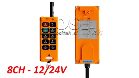 RÁDIOVÝ DIAĽKOVÝ OVLÁDAČ 8CH - 12/24V