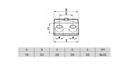 PIPE BRACKET Dia.16 - DOUBLE