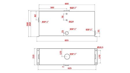 METALLRESERVOAR 25 LITER KUB 260x210x600mm