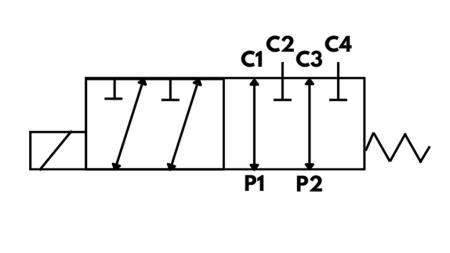 6-SUUNALINE KLAPP 3/4 (6/2) 12V - 140LIT