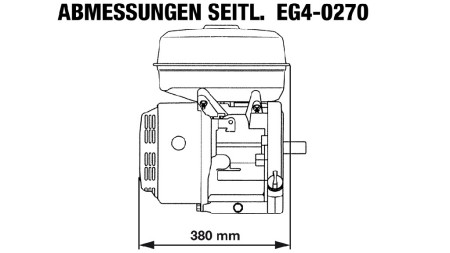 benzínový motor EG4-270cc-6,56kW-8,92HP-3.600 U/min-H-KW25x88.2-manuálny štart