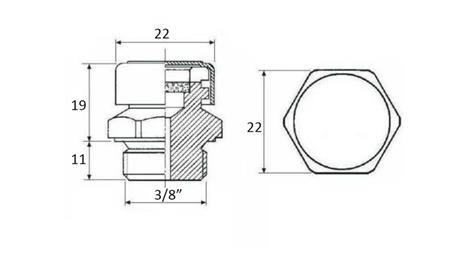 HYDRAULIC BREATHER CAP PTO 3/8