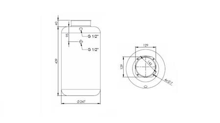 SERBATOIO IN METALLO ROLL PP 20 LITRO ORIZZONTALE-VERTICALE