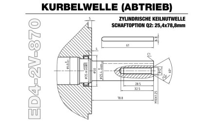 Dieselmotor 870cc-15.2kW-3.600 U/min-V-E-KW25.4 (1 Zoll)x78.8-elektrischer Start