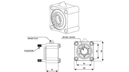 Dimensioner HYDRAULISK PUMPE DRIFT - ZF1 ALUMINIUM