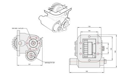 Dimensioner AF HYDRAULISK PUMPE - IVECO 475 SMLX