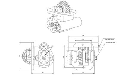 Wymiary WYJŚCIA DLA POMPY HYDRAULICZNEJ - IVECO 2855