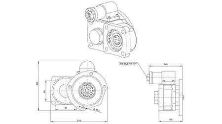 Dimenzije IZLAZ ZA HIDRAULIČNU PUMPU - VOLVO R5-2