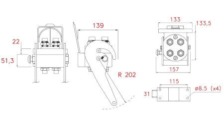ACOPLAMIENTO MULTI-FASTER 4 VÍAS BSP 3/8 PARTE FIJA