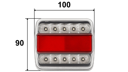 LED BAKLJUS FÖR VAGN KOMBINATION 4 FUNKTIONER 12V VIT
